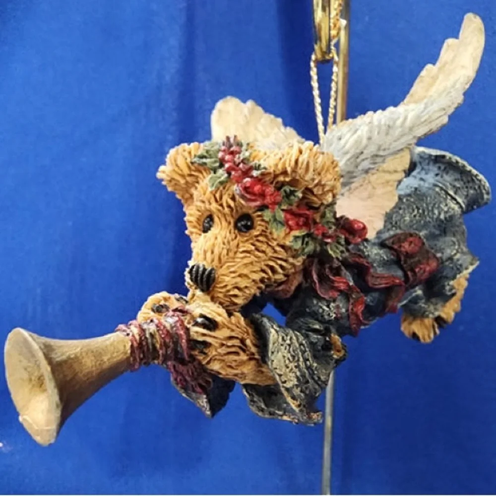 Boyd’s Bears & Friends Folkstone Retired 1996 Faith Angel Wing Bear With Trumpet